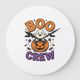 Boo Crew Söt Spök Pumpa Halloween Tröja Design Stor Klocka