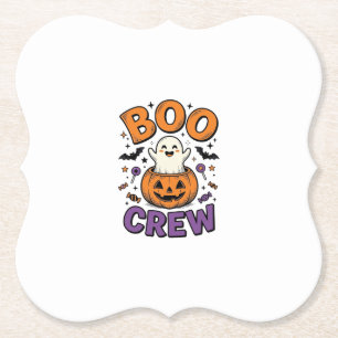 Boo Crew Söt Spök Pumpa Halloween Tröja Design Underlägg Papper