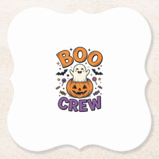 Boo Crew Söt Spök Pumpa Halloween Tröja Design Underlägg Papper