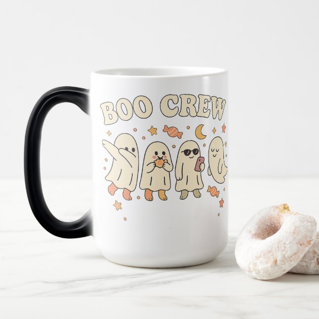 Boo Crew Söt Spökpatrull Retro Halloween-design Magisk Mugg (Med munk)
