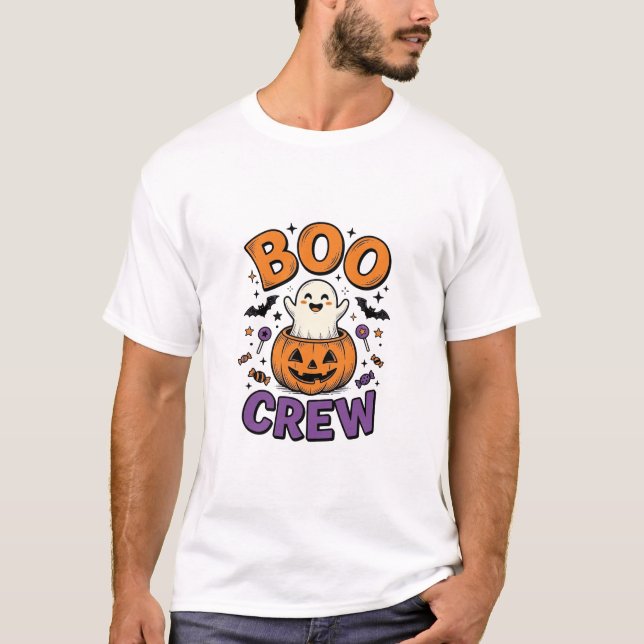 Boo Crew Söt Spökpumpa Halloween Tröja Design (Framsida)