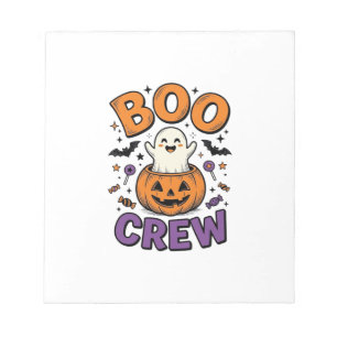 Boo Crew Söt Spökpumpa Halloween Tröja Design Anteckningsblock
