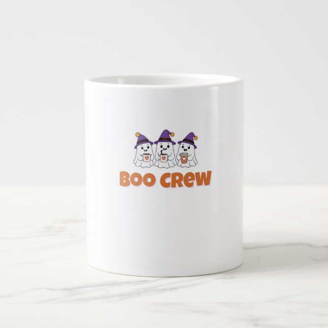 Boo Crew – söta halloween-spökdesign Jumbo Mugg (Framsidan)