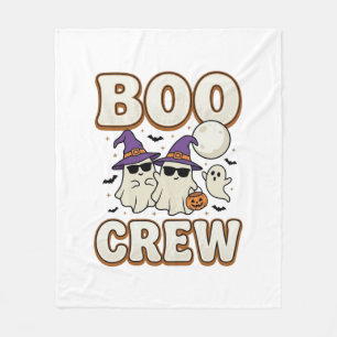 Boo Crew Spök Halloween Vintage Vektor Design_1 Fleecefilt