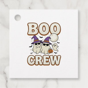 Boo Crew Spök Halloween Vintage Vektor Design_1 Gåvor Etiketter