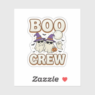 Boo Crew Spök Halloween Vintage Vektor Design_1 Klistermärken