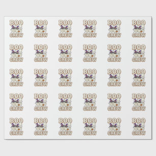 Boo Crew Spök Halloween Vintage Vektor Design_1 Presentpapper