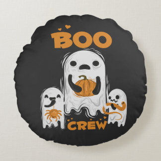 Boo Crew-spöke Halloween-rund kudde