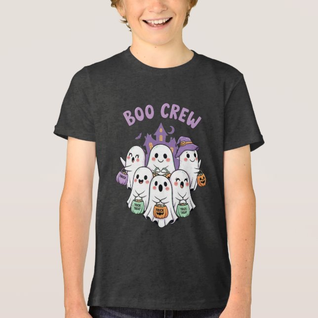 Boo Crew Spöken Halloween T Shirt (Framsida)