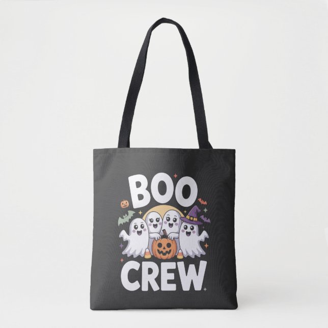 Boo Crew Spöken Pumpa Kuslig Halloween Trupp Tygkasse (Framsida)