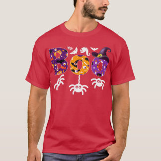BOO CREW Spöken Pumpkins Spiders Fladdermöss Hallo T Shirt
