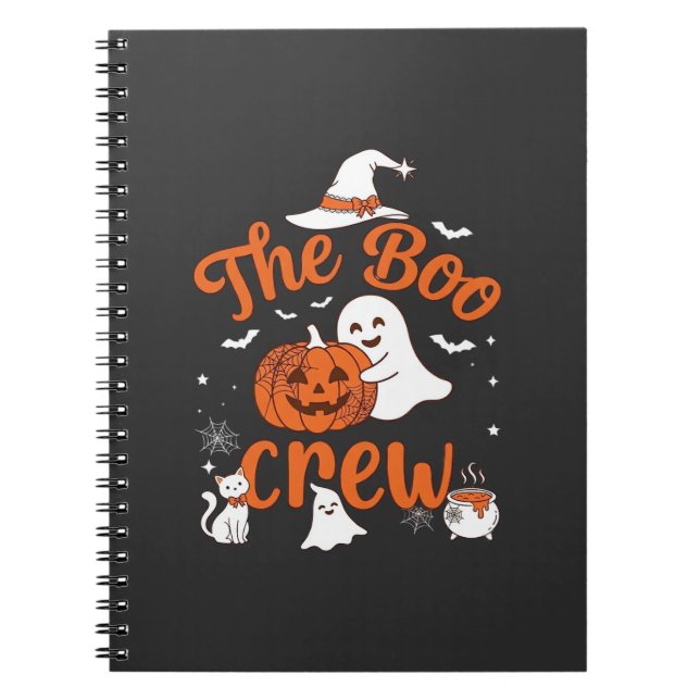 Boo Crew Spökpumpa Vit Katt Häxa Hatt Anteckningsbok (Framsidan)