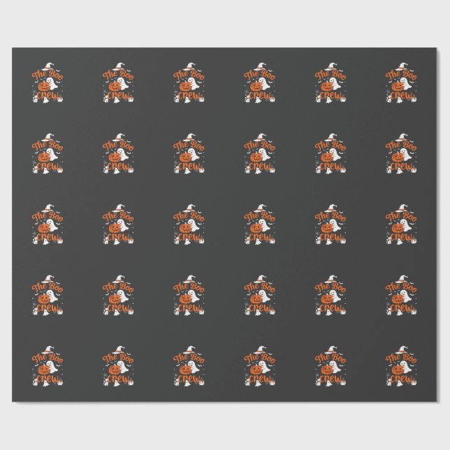 Boo Crew Spökpumpa Vit Katt Häxa Hatt Presentpapper (Platt)