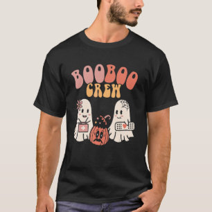 Boo Crew Spooky Season Pumpkin Nurse Ghost Hallowe T Shirt
