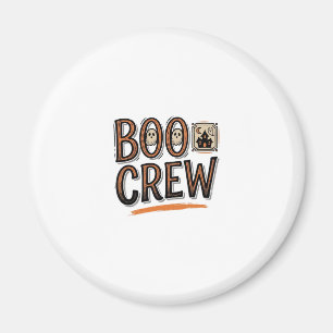 Boo Crew Vintage Halloween Gravyr T-Shirt Design_ Magnet