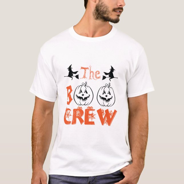 Boo Crew Witches Pumpkins Matching T Shirt (Framsida)