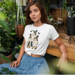 Boo Crew Witchy Spöken Svarta katter Kawaii Hallow T Shirt
