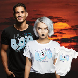 Boo Cute Blue Fladdermus Ghost Pojke 1 st Hallowee T Shirt