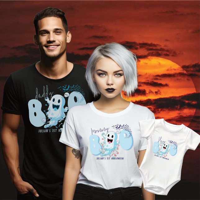 Boo Cute Blue Fladdermus Ghost Pojke 1 st Hallowee T Shirt (Skapare uppladdad)