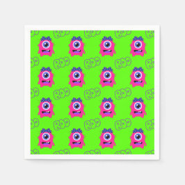 Boo! Cute Funny Spooky Monsters Halloween Pappersservett