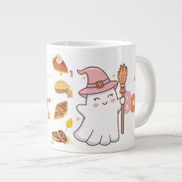Boo Cute Ghost Coffee Kopp med Bakery Treat Jumbo Mugg