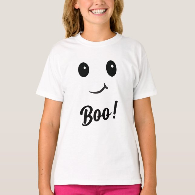 Boo! Cute Ghost Costume T Shirt (Framsida)