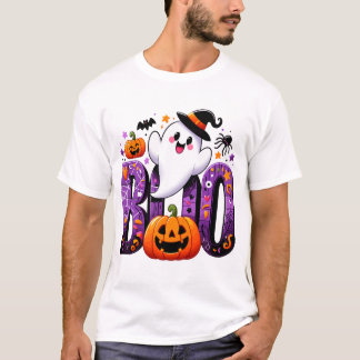 Boo Cute Ghost Halloween Design T Shirt