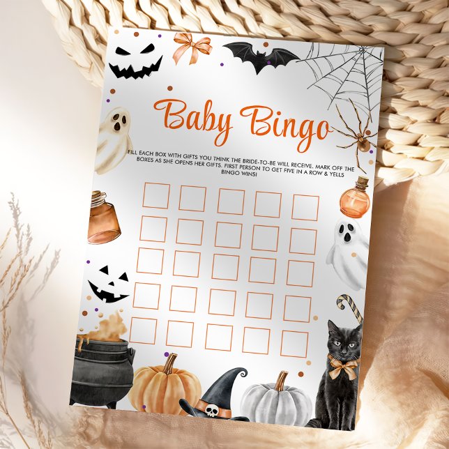 Boo Cute Ghost Halloween fest Baby Bingo Games Inbjudningar (Skapare uppladdad)