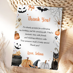 Boo Cute Ghost Halloween fest Pumpkin Tack Kort