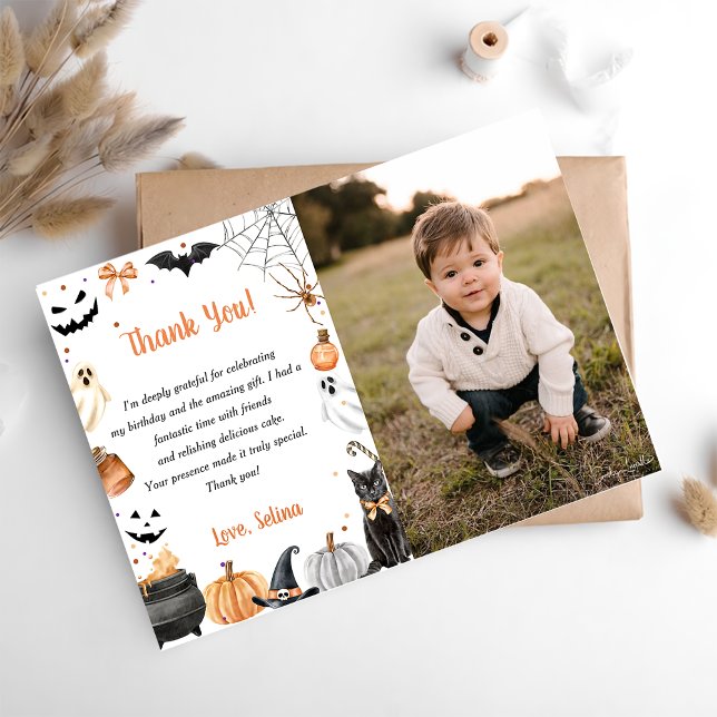 Boo Cute Ghost Halloween fest Tack Kort (Skapare uppladdad)