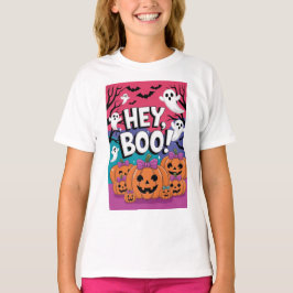 Boo! Cute Ghost Halloween Shirt for Girls T Shirt