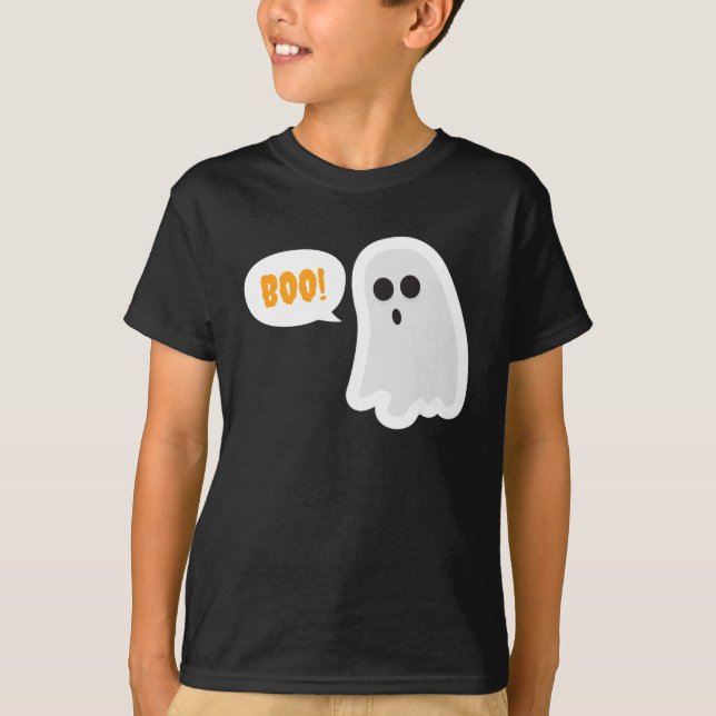 BOO! Cute Ghost Halloween T-Shirt (Framsida)