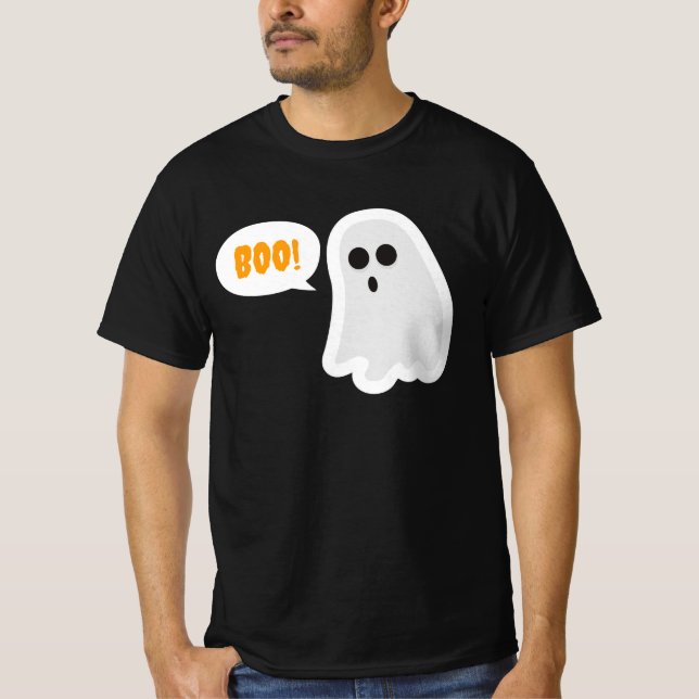 BOO! Cute Ghost Halloween T-Shirt (Framsida)