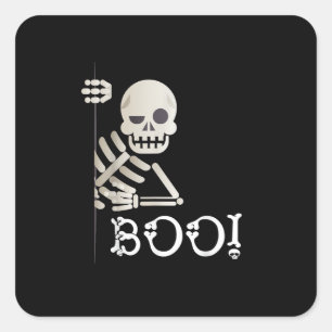 Boo! Cute Gömmer Peekaboo Scary Kids Halloween Ske Fyrkantigt Klistermärke