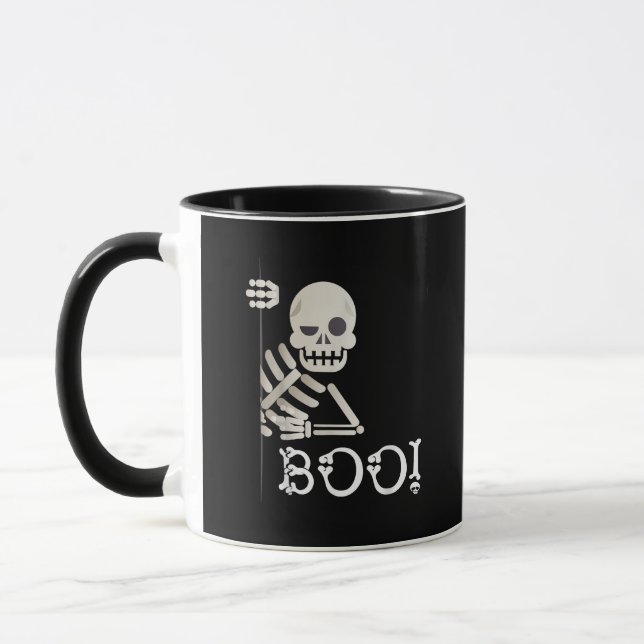 Boo! Cute Gömmer Peekaboo Scary Kids Halloween Ske Mugg (Vänster)