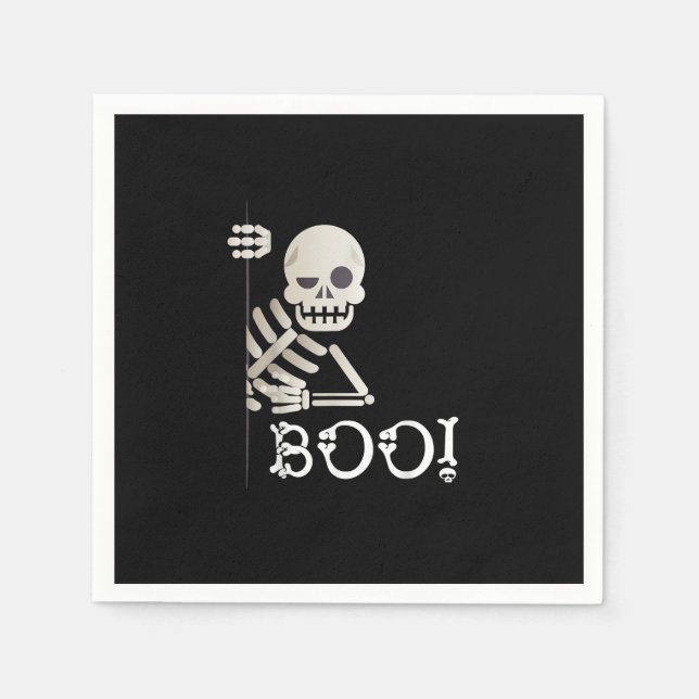 Boo! Cute Gömmer Peekaboo Scary Kids Halloween Ske Pappersservett (Framsidan)