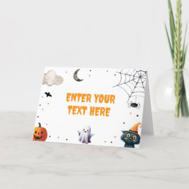 Boo Cute Halloween Ghost Food Label Födelsedagsfes Tack Kort