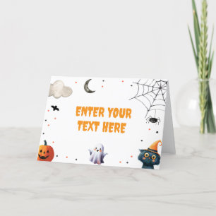 Boo Cute Halloween Ghost Food Label Födelsedagsfes Tack Kort