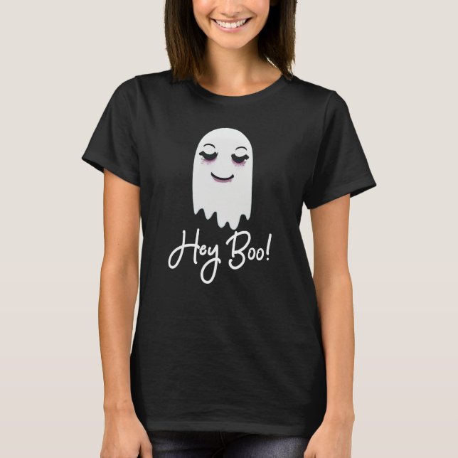 Boo Cute Halloween Ghost T Shirt (Framsida)