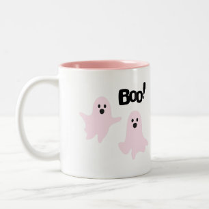 Boo Cute Halloween Rosa Spöken Spooky Mugg