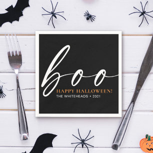 Boo Cute Happy halloween Black Pappersservett