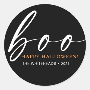 Boo Cute Happy halloween Black Runt Klistermärke