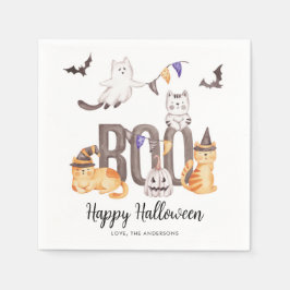 Boo Cute Happy halloween Cats Spöken Barn Party Pappersservett
