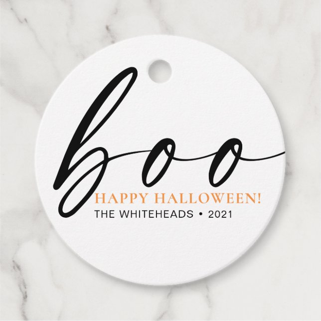Boo Cute Happy halloween White Gåvor Etiketter (Framsida)