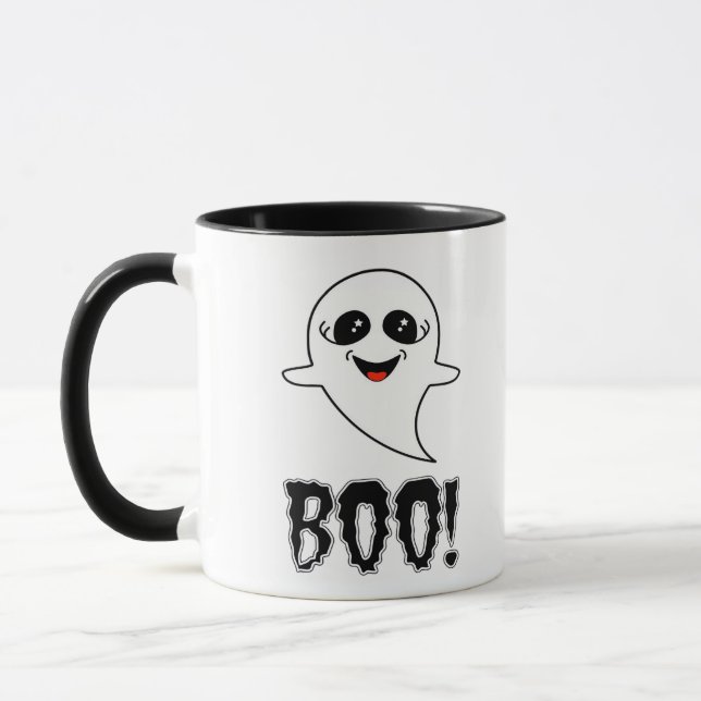 Boo! Cute Little Halloween by Lucas Retro Classic Mugg (Vänster)
