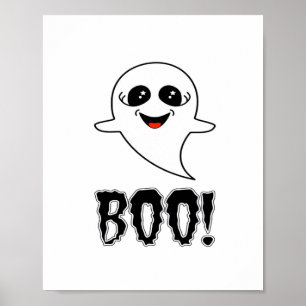 Boo! Cute Little Halloween by Lucas Retro Classic Poster