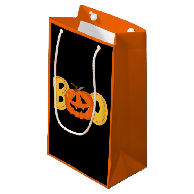 Boo Cute Pumpkin Typography Teckning Art (Framsidan Vinklad)