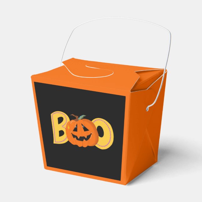 Boo Cute Pumpkin Typography Teckning Art Presentaskar (Framsidan Sidan)