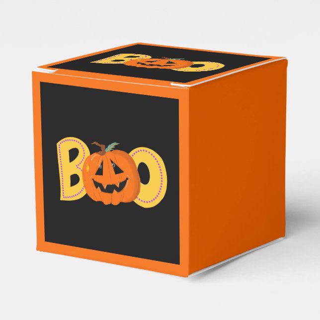 Boo Cute Pumpkin Typography Teckning Art Presentaskar (Framsidan Sidan)