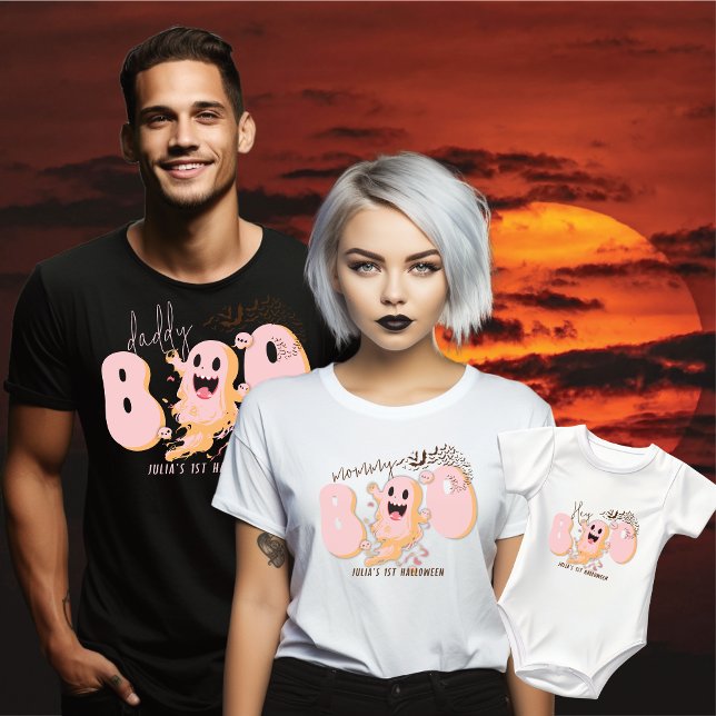 Boo Cute Rosa Ghost Flicka First Halloween T Shirt (Skapare uppladdad)